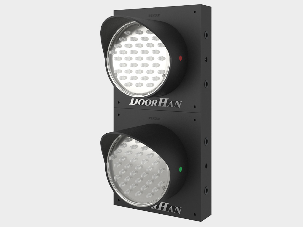 Artikul «TL-LED». Svetofor yuk avtomobili va yuklash mashinasining dokka yaqinlashishi/ketishi va yuklash jarayonida xavfsiz harakatini ta'minlash uchun mo'ljallangan. U DCUH-2, DCUH-3 seriyali boshqaruv bloklariga ulanishi mumkin.